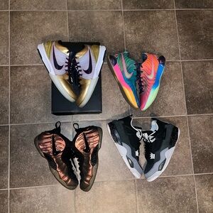 Size 10.5 nike basketball bundle Kobe 4 jordan 4 fear foamposite
